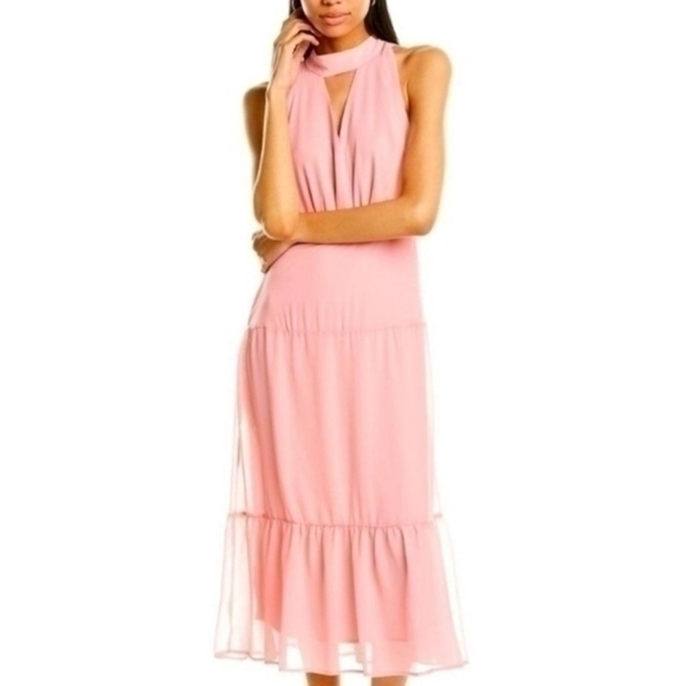 NWOT Sam Edelman tiered halter blush pink dress